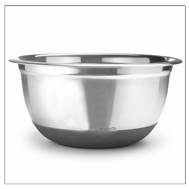 Stainless Steel Mixing Bowl Set Anti slip Anti Skid German Mixing Bowl Set of 3 - 1.5 QT 3 QT 5 QT