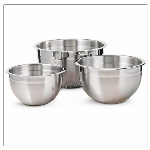 Stainless Steel Mixing Bowl Metal German Mixing Bowl Set of 3 - 1.5 QT 3 QT 5 QT