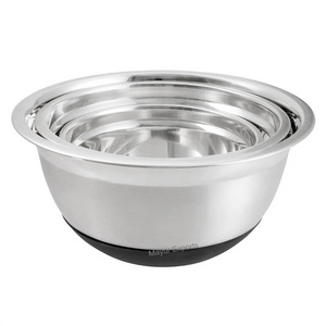 Stainless Steel Mixing Bowl Set Anti slip Anti Skid German Mixing Bowl Set of 3 - 1.5 QT 3 QT 5 QT