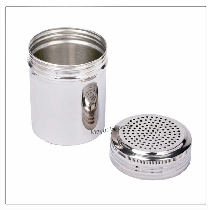 Stainless Steel Salt and Pepper Shaker metal Condiment Server Spice Tins