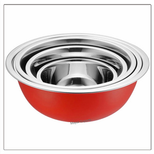 Stainless Steel Mixng Bowl Metal Color Deep Mixing Bowl - 24 cm