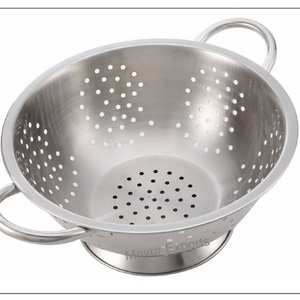 Stainless Steel Colander - Metal Deep Colander with handles - 26 cm