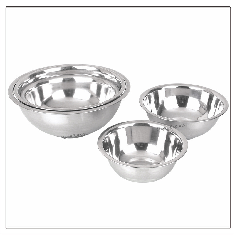 Stainless Steel Bowl Footed Mixing Bowl - 24 cm