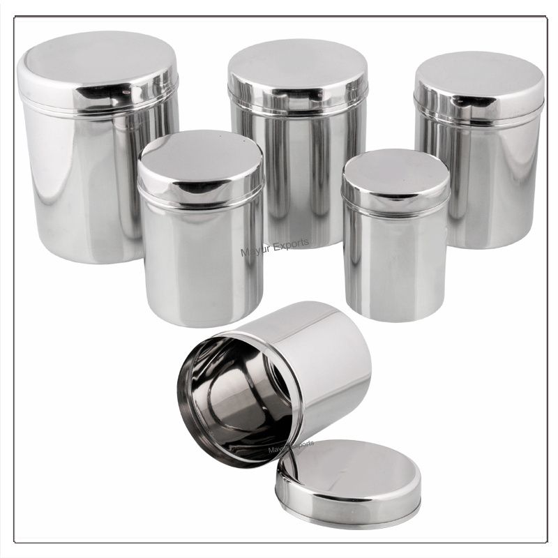 Stainless Steel Canister Kitchen Storage Jar with Lid