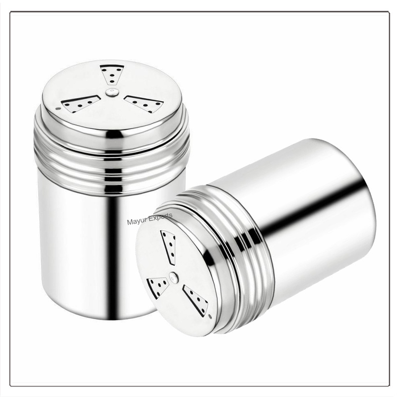 Stainless Steel Salt Pepper Sugar Powder Shaker Multi Herb Spice Shaker with adjustable holes