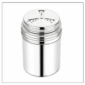 Stainless Steel Salt Pepper Sugar Powder Shaker Multi Herb Spice Shaker with adjustable holes