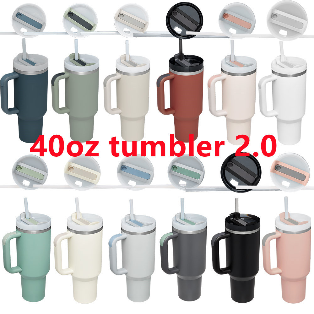 2023 New H2.0  Customize Logo Wholesale Double wall Stainless steel Vacuum insulated travel coffee mug 40oz tumbler with handle