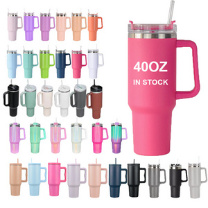 Mazoho Custom Travel Leak Proof Tumbler Coffee Mug Stainless Steel Insulated 40oz Tumbler with Handle