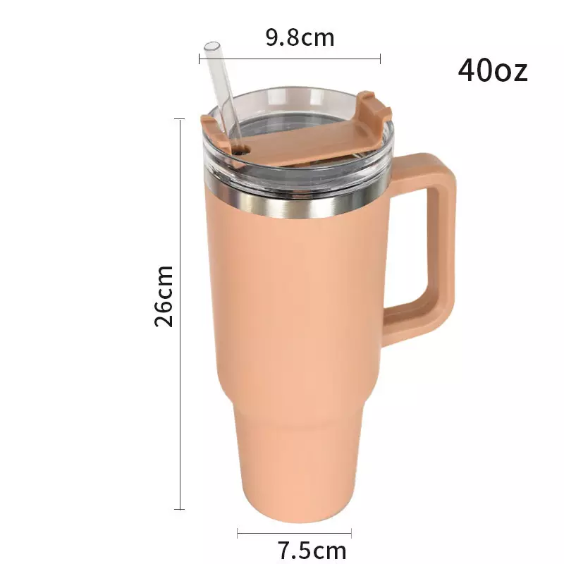 Mazoho Custom Travel Leak Proof Tumbler Coffee Mug Stainless Steel Insulated 40oz Tumbler with Handle