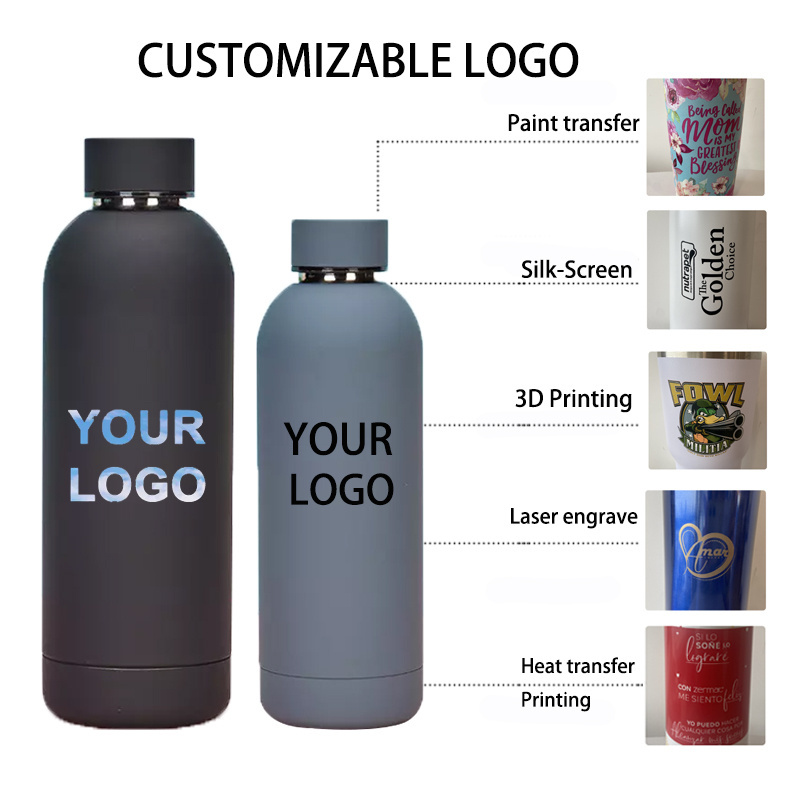 Mazoho 500/750ml soft touch double wall stainless steel 18/8 insulated drink bottle tumbler Sports water bottle Custom logo