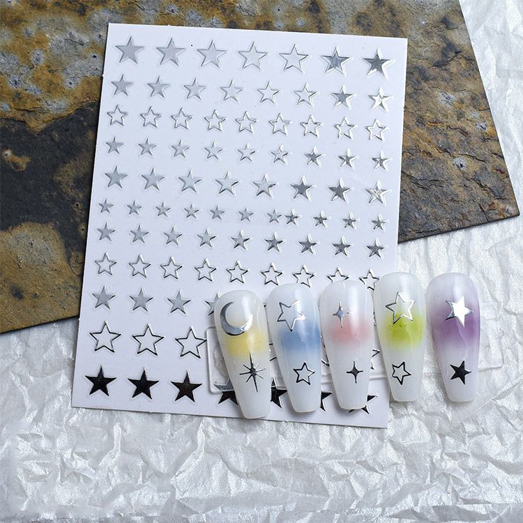 Wholesale Nail Art Supplies Adhesive Star Heart Figure Print Nail Art Stickers and Decals