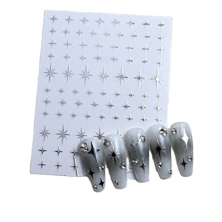 Wholesale Nail Art Supplies Adhesive Star Heart Figure Print Nail Art Stickers and Decals