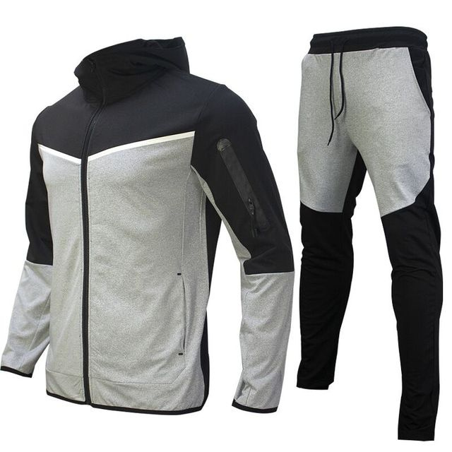 New Arrival OEM Branded Tech Fleece Double Hooded Track Suits 100% Polyester Zipper Breathable Sports Outwear Tracksuits