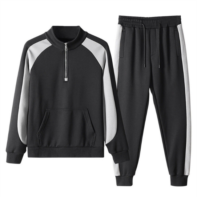 Top New Men's Half Zipper Jacket & Sweatpants OEM Training Wear Regular Fit Sweat Suits Private Label Streetwear Track Suits