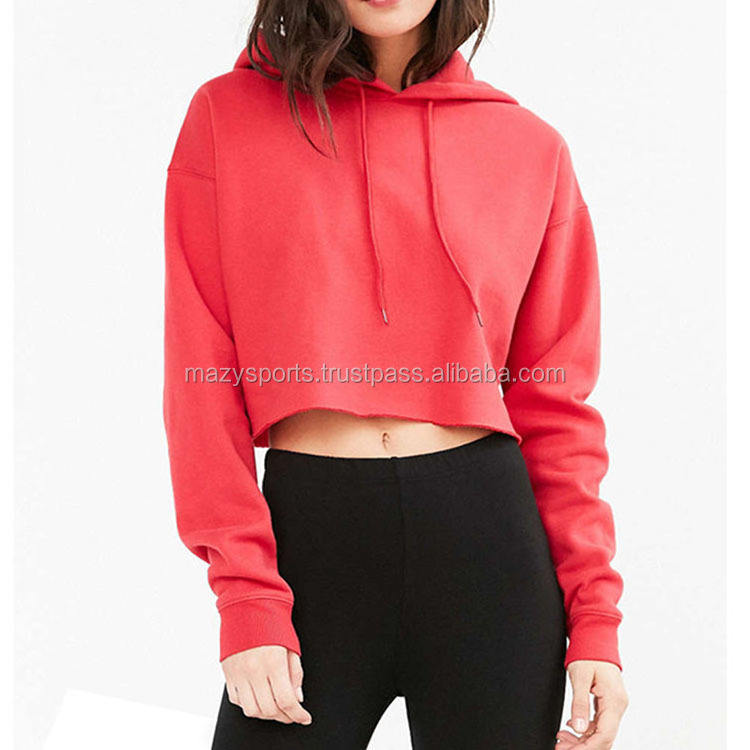 Crop Top 2022 New Arrival Drop Shoulder Long Sleeve Distress Bottom Sports Fitness Workout Crop Hoodies Sweatshirts