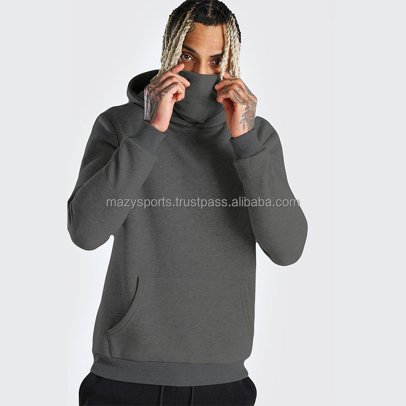 Face Mask Ninja Hoodies Men's Custom Pullover Long Sleeve Warm Plus Size High Quality Grey Ski Mask Hoodies & Sweatshirts