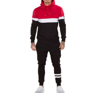 Top Fashion Men's Casual Stripped Pullover Slim Fit Private Label Hoodie & Stripped Sweatpants 100% Cotton Gym Sports Tracksuits