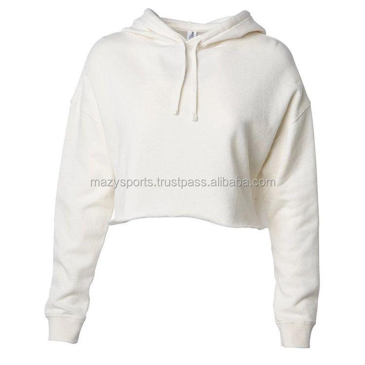 Crop Top 2022 New Arrival Drop Shoulder Long Sleeve Distress Bottom Sports Fitness Workout Crop Hoodies Sweatshirts