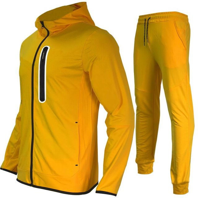 New Arrival OEM Branded Tech Fleece Double Hooded Track Suits 100% Polyester Zipper Breathable Sports Outwear Tracksuits