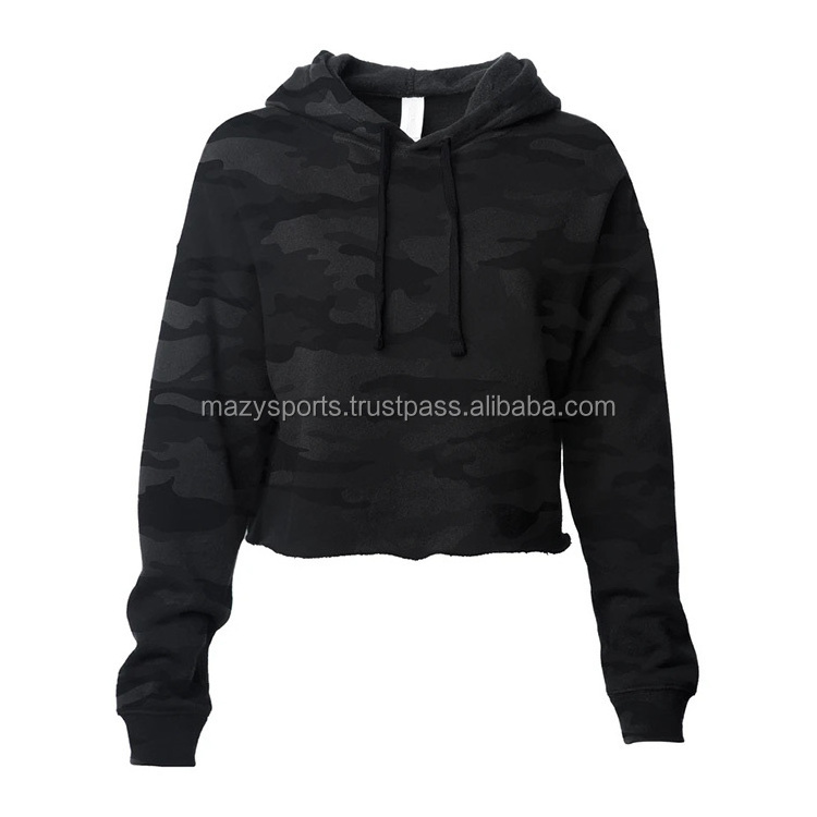 Crop Top 2022 New Arrival Drop Shoulder Long Sleeve Distress Bottom Sports Fitness Workout Crop Hoodies Sweatshirts