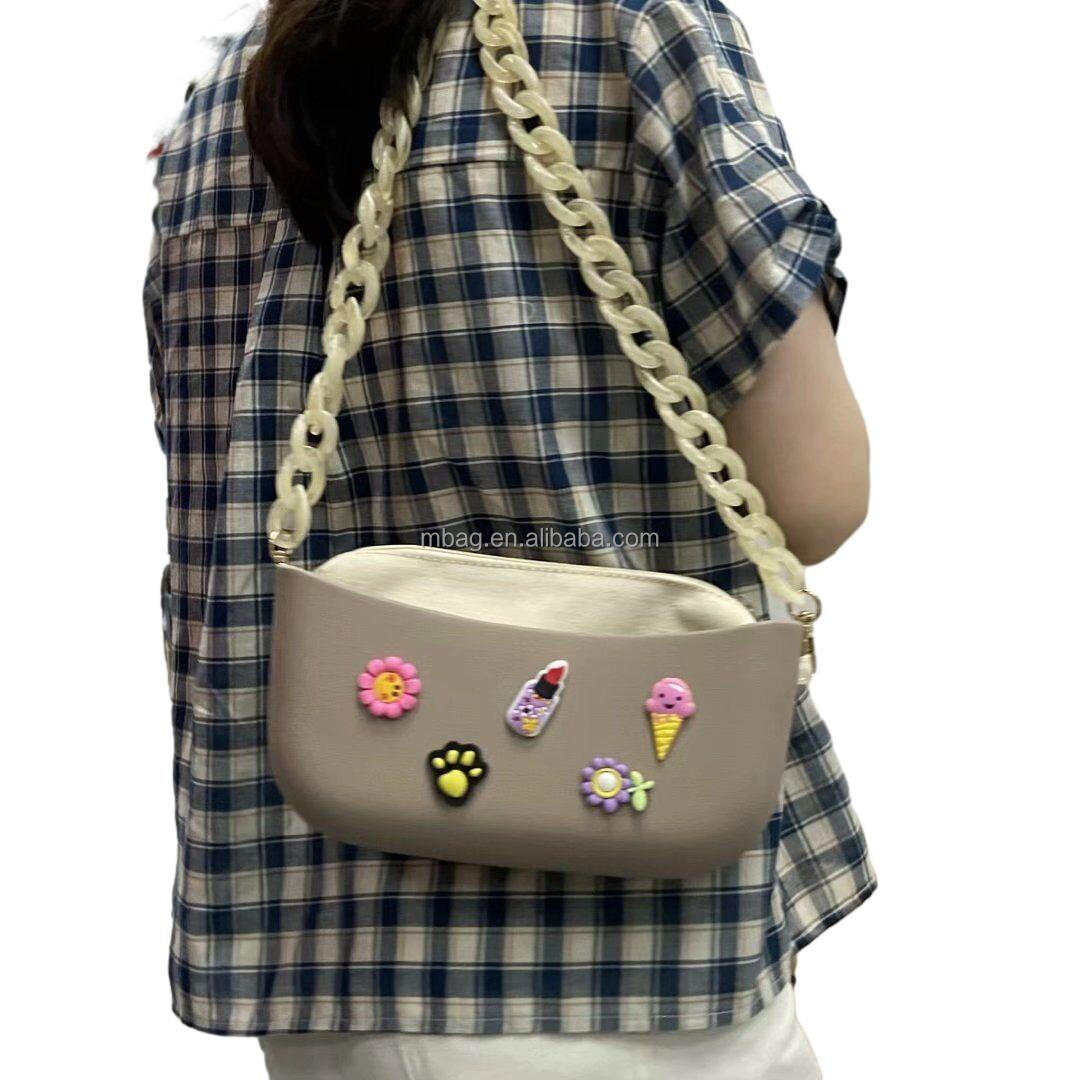 New summer look  arm bag Waterproof Moon bag Acrylic straps Cross body bag for Ladies