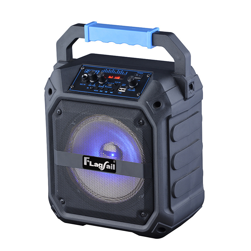 With stock 8inch 60W powerfull bass speakers colorful led lights OEM/ODM HIFI Audio  with EQ and Echo Effect speakers