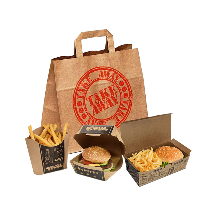 Custom printed corrugated pizza cartons to go fast food fries chicken container wholesale eco friendly cardboard burger box