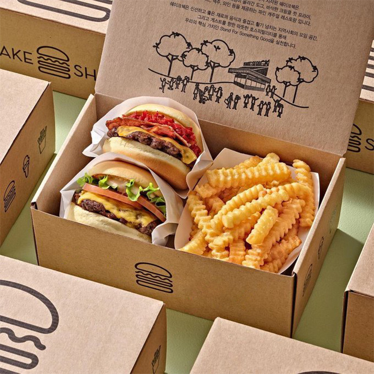 Disposable takeaway french fries paper box food packaging custom ...