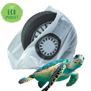 Custom printed eco friendly biodegradable D2W EPI Pla compostable plastic tyre bag,large bag tire bags