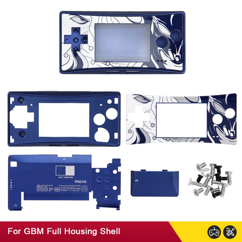 Limited Version For GBM Metal Housing Shell Full Case Battery Cover With Screws Replacement Case For Gameboy Micro GBM Console