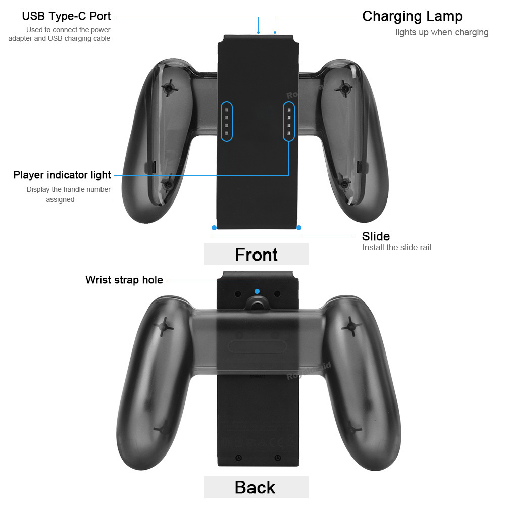 New Game Controller Charging Dock Grip Left & Right Gamepad Charger Stand For Nintend Switch/OLED Joycons Handle With USB Cable