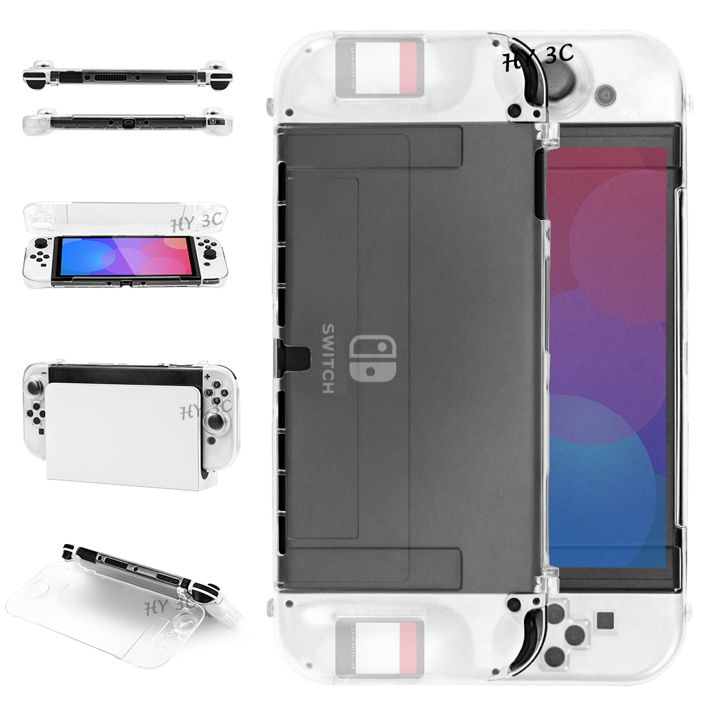 Transparent all-inclusive Protective Case For NS OLED Clear Shell Protector for Switch OLED Game Console Accessories