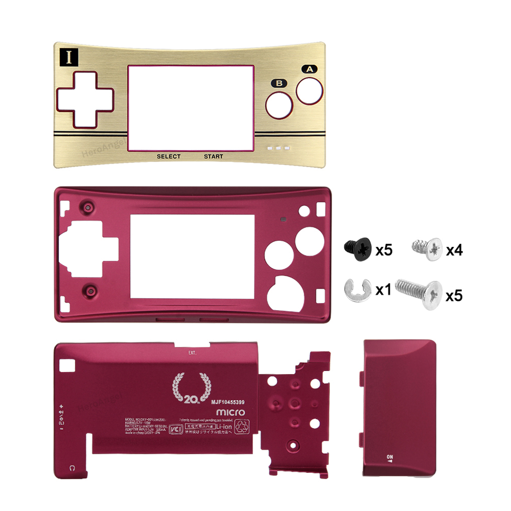 Limited Version For GBM Metal Housing Shell Full Case Battery Cover With Screws Replacement Case For Gameboy Micro GBM Console