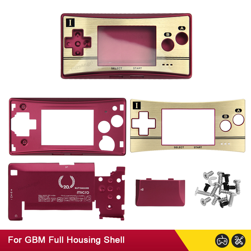 Limited Version For GBM Metal Housing Shell Full Case Battery Cover With Screws Replacement Case For Gameboy Micro GBM Console