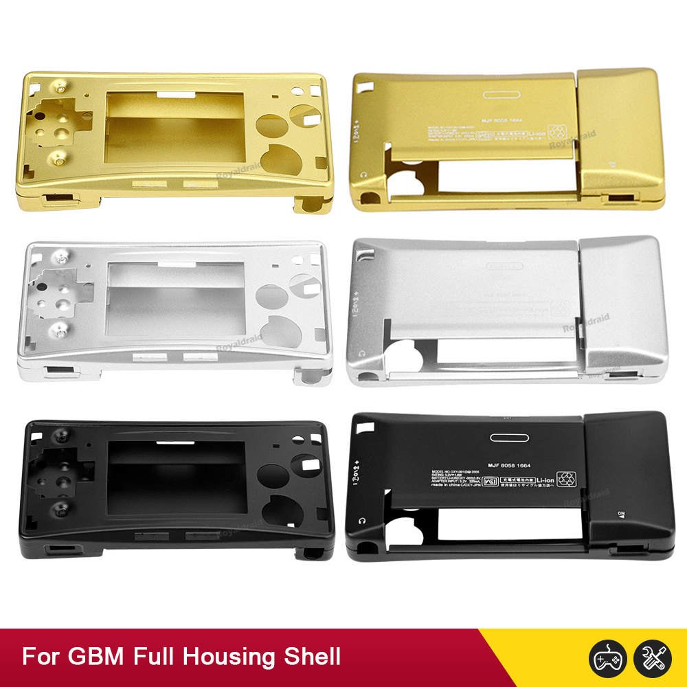 Limited Version 3 Colors Metal Housing Shell Case for Nintend Gameboy Micro GBM Front Back Cover Faceplate Battery Holder