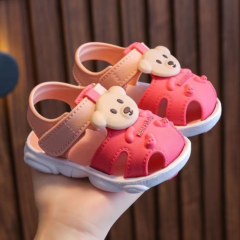 Baby Sandals Summer Leaky Shoes Breathable Sandals 0-1-2-3 Year Old Non slip Soft Sole Walking Shoes