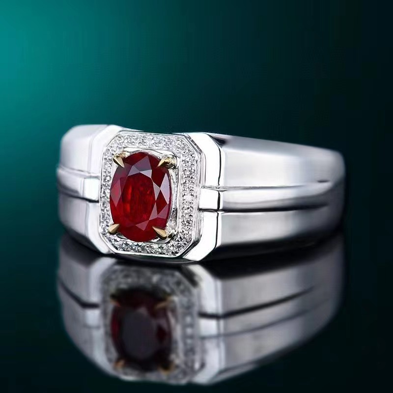 SGARIT Wholesale Luxury Fine Jewelry 18k Gold 0.66ct Natural Pigeon Blood Ruby Ring Natural Gemstones Jewelry 18K Gold Jewelry