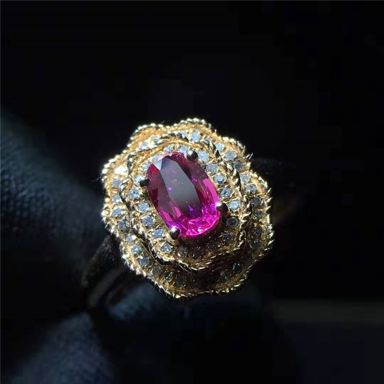 arabic wedding rings 18k gold South Africa real diamond natural unheated ruby ring for women natural stone design jewelry