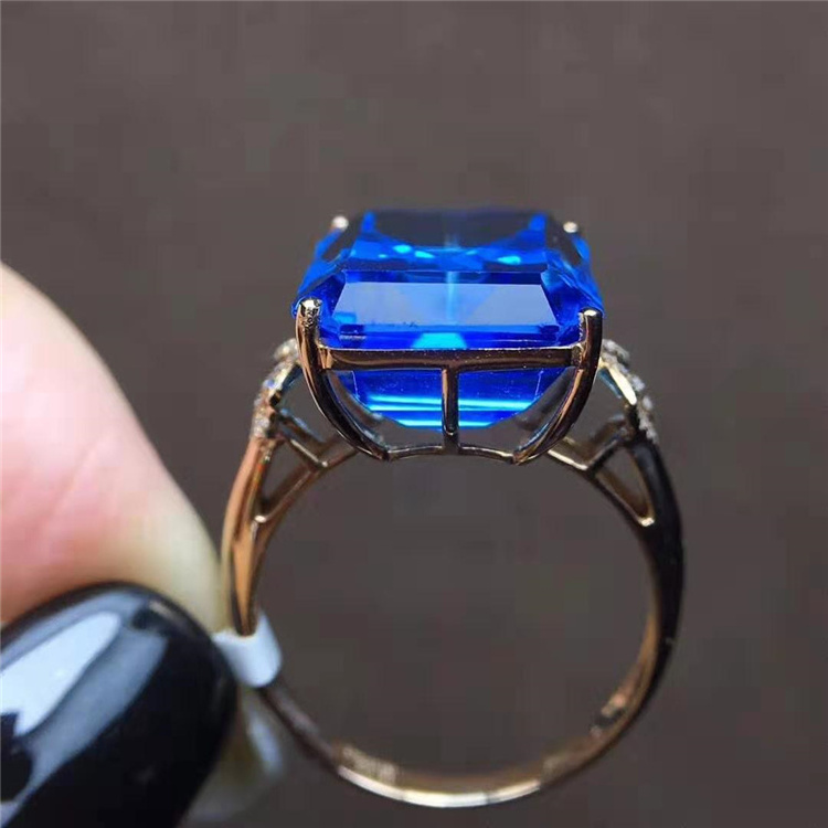 velvet jewelry pouch 18k gold puzzle ring 18k gold South Africa real diamond natural topaz ring for women stones ring for women