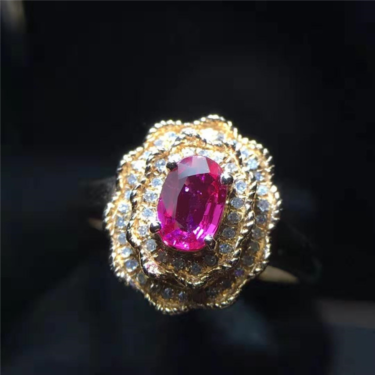 arabic wedding rings 18k gold South Africa real diamond natural unheated ruby ring for women natural stone design jewelry