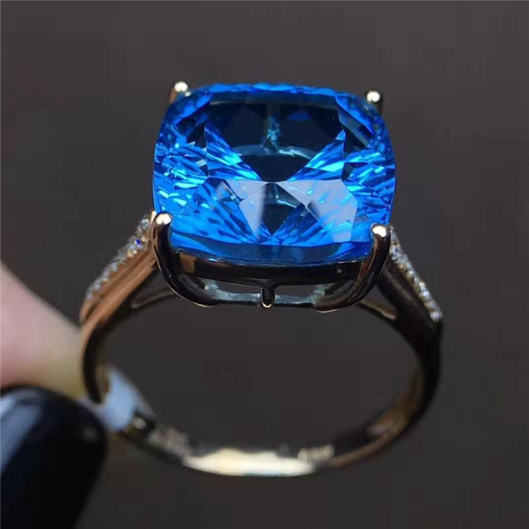 luxury jewelry box 18k gold puzzle ring 18k gold South Africa real diamond natural topaz ring for women sports championship ring