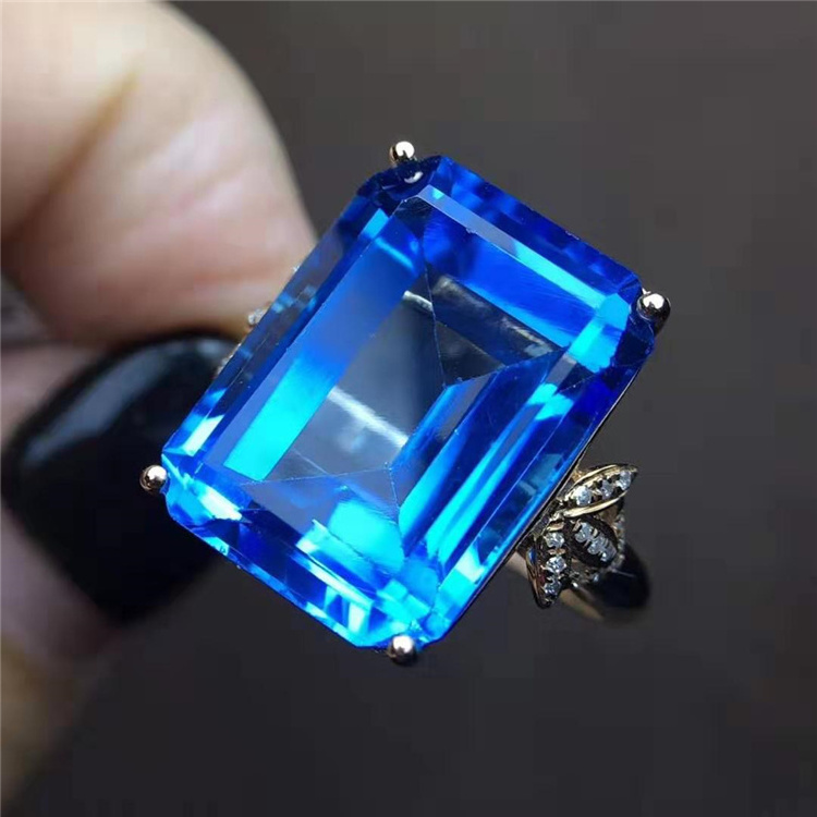 velvet jewelry pouch 18k gold puzzle ring 18k gold South Africa real diamond natural topaz ring for women stones ring for women