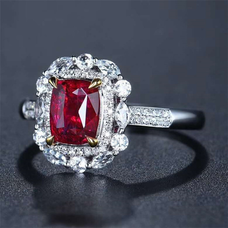 SGARIT high quality unheated stone jewelry with price 1.61ct pigeon blood red unheated natural ruby ring 18K gold