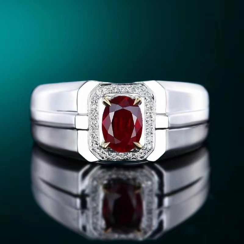 SGARIT Wholesale Luxury Fine Jewelry 18k Gold 0.66ct Natural Pigeon Blood Ruby Ring Natural Gemstones Jewelry 18K Gold Jewelry