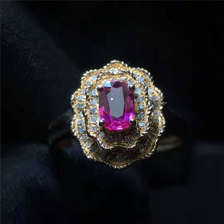 arabic wedding rings 18k gold South Africa real diamond natural unheated ruby ring for women natural stone design jewelry