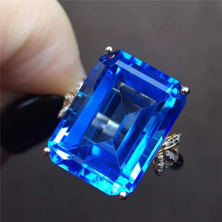 velvet jewelry pouch 18k gold puzzle ring 18k gold South Africa real diamond natural topaz ring for women stones ring for women