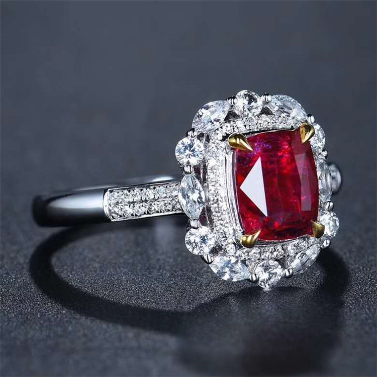 SGARIT high quality unheated stone jewelry with price 1.61ct pigeon blood red unheated natural ruby ring 18K gold