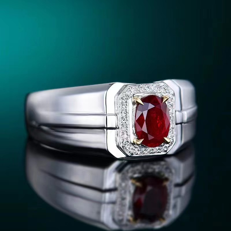 SGARIT Wholesale Luxury Fine Jewelry 18k Gold 0.66ct Natural Pigeon Blood Ruby Ring Natural Gemstones Jewelry 18K Gold Jewelry