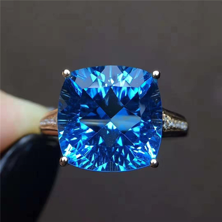 luxury jewelry box 18k gold puzzle ring 18k gold South Africa real diamond natural topaz ring for women sports championship ring