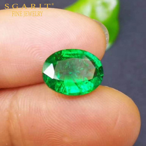 SGARIT China jewelry wholesaler high quality precious loose gemstone 3.75ct vivid green natural emerald